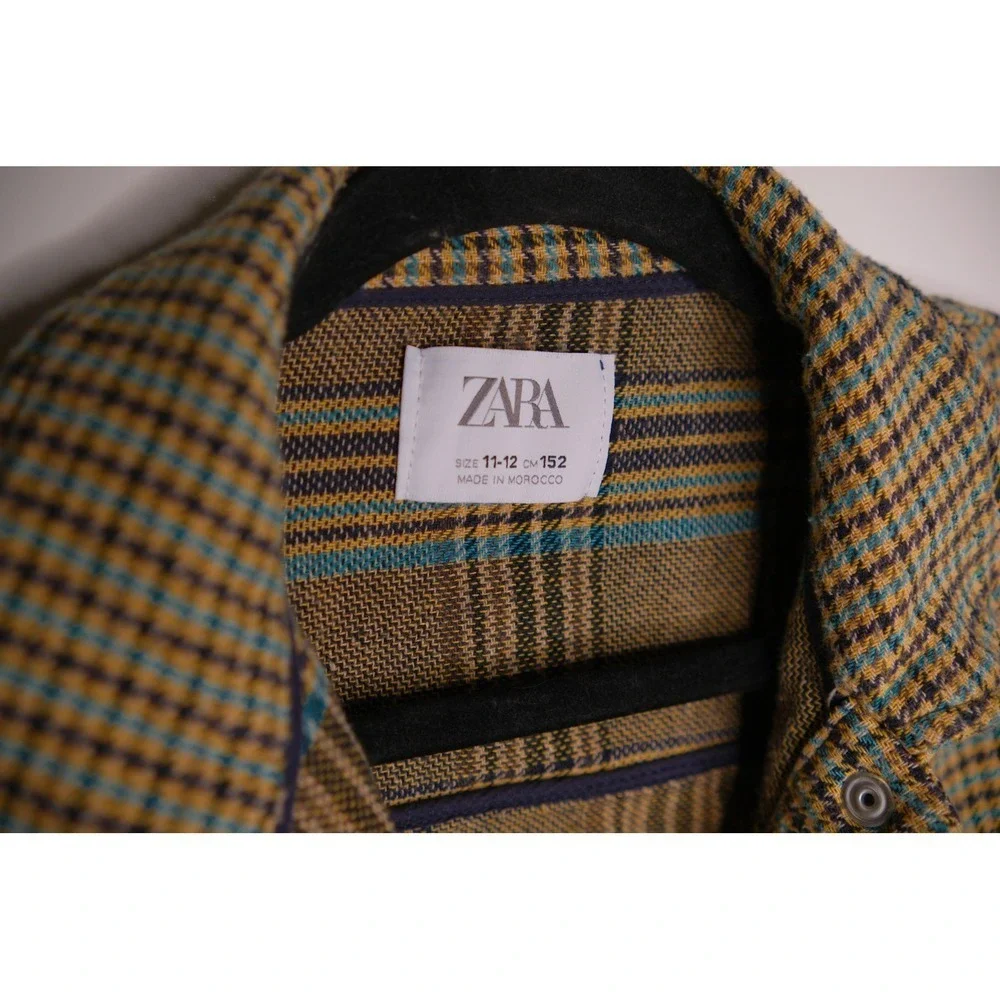 Zara Kids Plaid Button Front‎ Jacket Size 11-12 Years CM 152